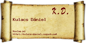 Kulacs Dániel névjegykártya